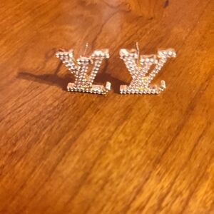 Louis Vuitton Gold Logo Earrings